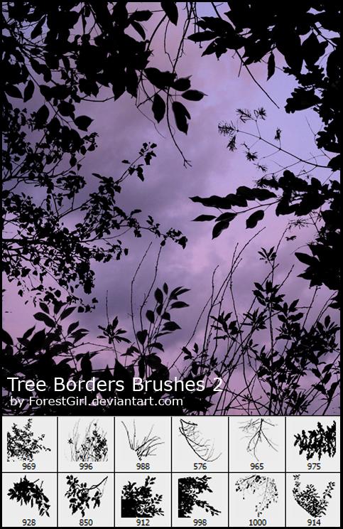 Tree
 Borders Brushes 2 by ForestGirlStock photoshop resource collected by psd-dude.com from deviantart