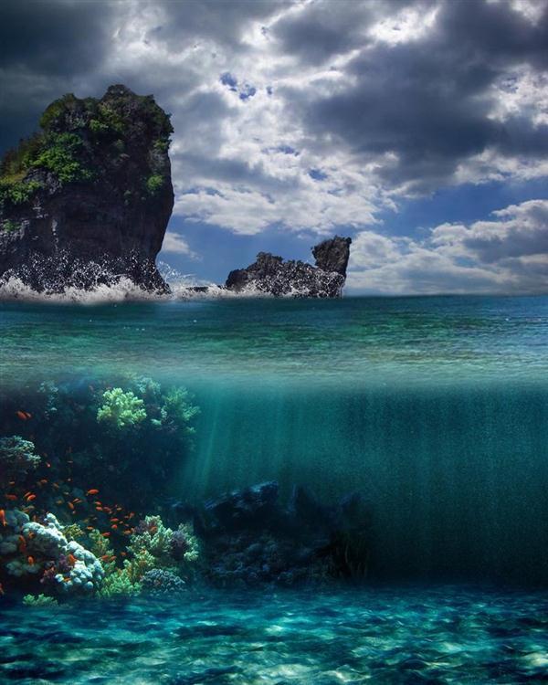 Underwater Storm Photoshop Background
