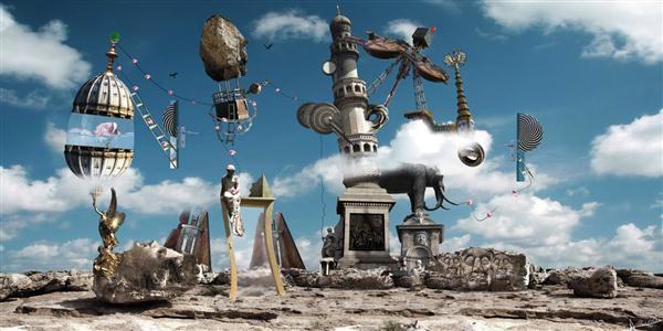 Surreal Statue Construction Photo Manipulation