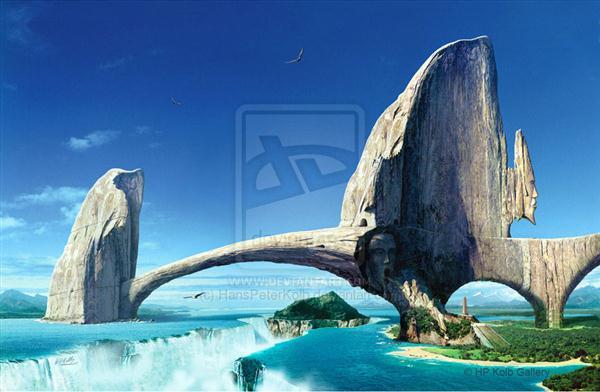 The Bridge Stone Structure Surreal Photo Manipulation