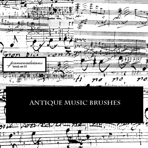 Antique
Music Brushes by luthienblack photoshop resource collected by psd-dude.com from deviantart