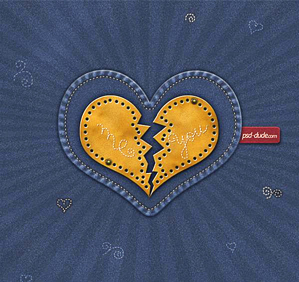 Cute Jeans Heart with Love Message Photoshop Tutorial