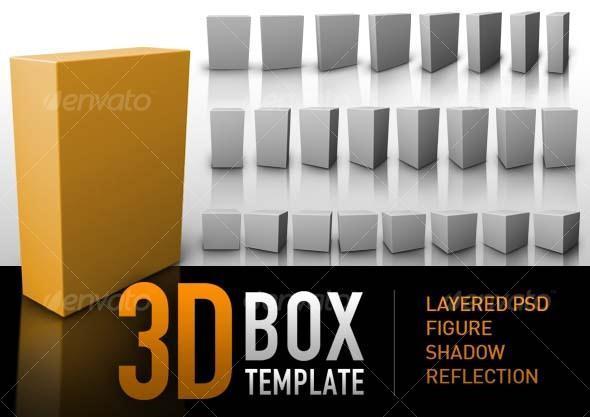 3D Box Template PSD Premium File