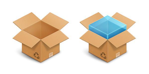 Cardboard Box Icons with Free PSD File