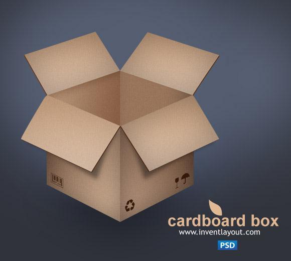 Cardboard Box PSD File