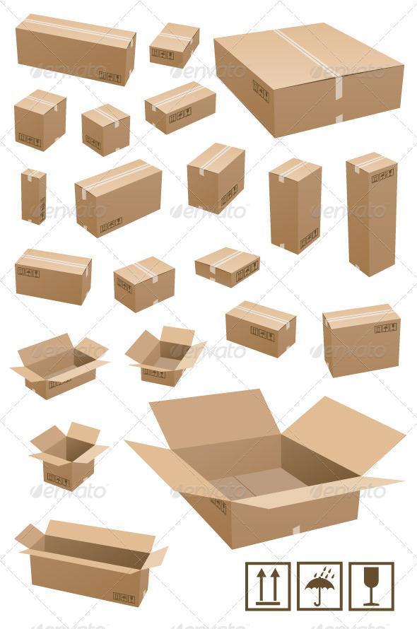 Cardboard Shipping Box PSD Layered Premium File