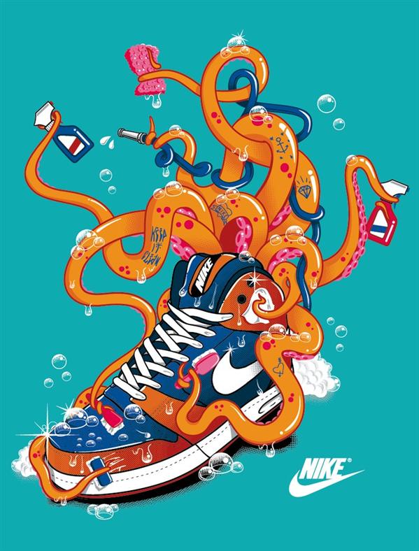 Nike Tshirt Octopus by TokyoCandies photoshop resource collected by psd-dude.com from deviantart
