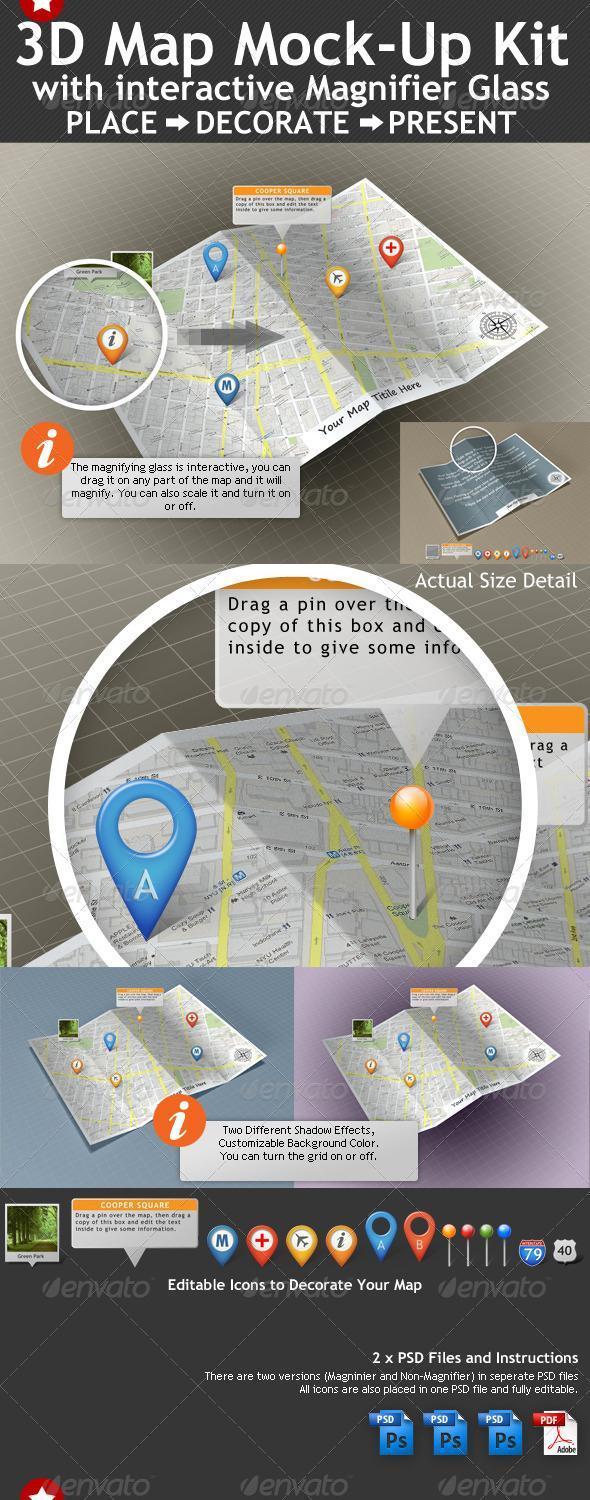 3D Map Template with PSD Layered File