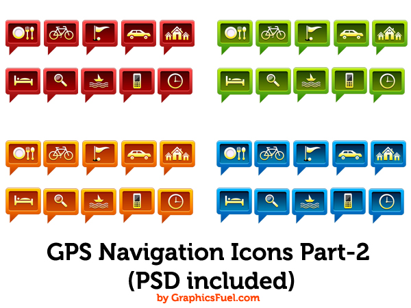 GPS Icons Free PSD