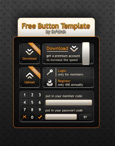 Button
 Template by Sed-rah-Stock photoshop resource collected by psd-dude.com from deviantart
