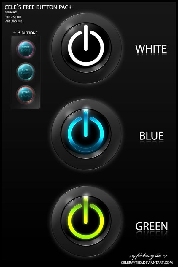 Free
 Button Pack by celerayted photoshop resource collected by psd-dude.com from deviantart