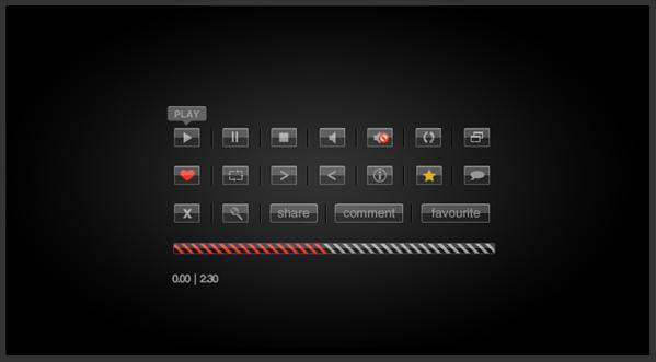Glass
 Video Playback Buttons by birofunk photoshop resource collected by psd-dude.com from deviantart