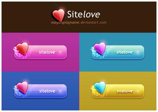 Sitelove
 Buttons by easydisplayname photoshop resource collected by psd-dude.com from deviantart