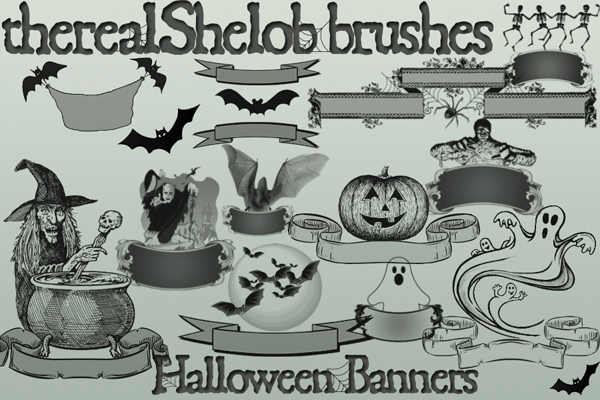 Halloween Banners Photoshop Brushes