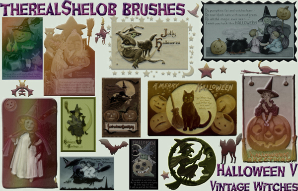 Halloween Photoshop Brushes Vintage Witches
