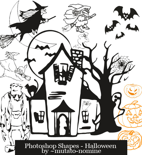 Photoshop Custom Shapes Halloween