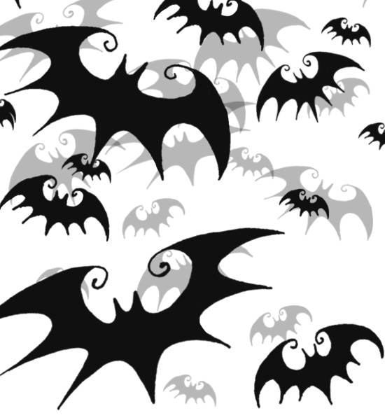 Tim Burton Style Bats Photoshop Brushes