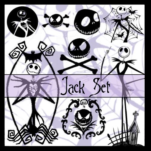 PS Brushes For Photoshop - Jack Skellington Set: Skulls, Skeletons, Graves