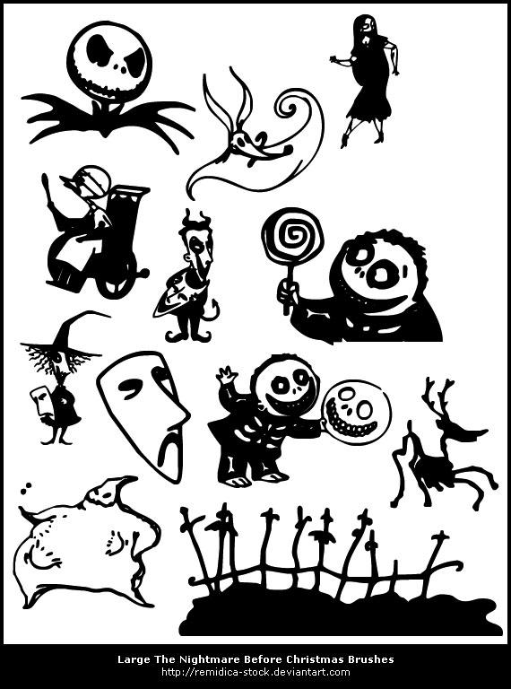 Creepy Halloween Photoshop Brushes Skellington Bats