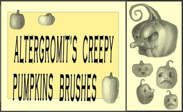 Creepy Halloween Pumpkins Brushes For Photoshop