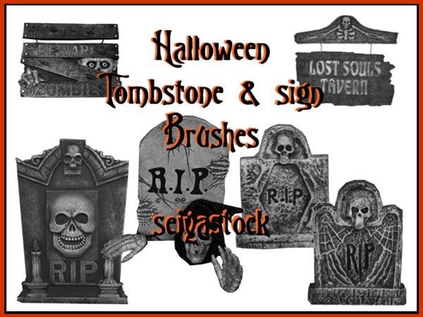 Halloween Tombstone Brushes For Photoshop