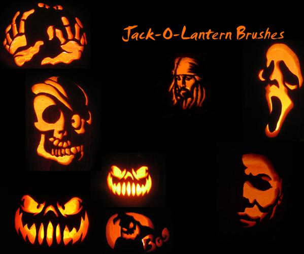 Halloween Jack o Lantern Brushes For Photoshop