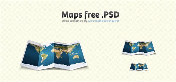 Fold Paper Map free PSD