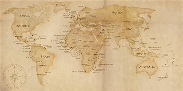 Old World Map PSD