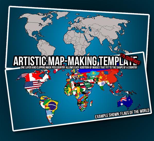 World Map Template PSD