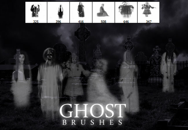 Spooky ghost Photoshop brushes