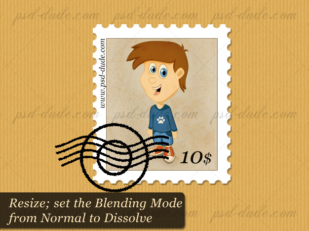 Rubber Stamp on Postage Stamp Effect Photoshop