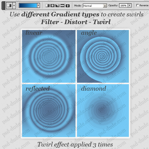 different photoshop twirl effect gradient