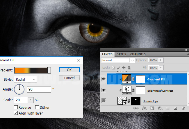 change eye color in Photoshop