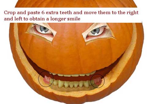crop and paste teeth of the pumpkin