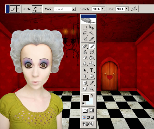 Photoshop Tutorial Red Queen Caricature Photo (Alice in Wonderland)