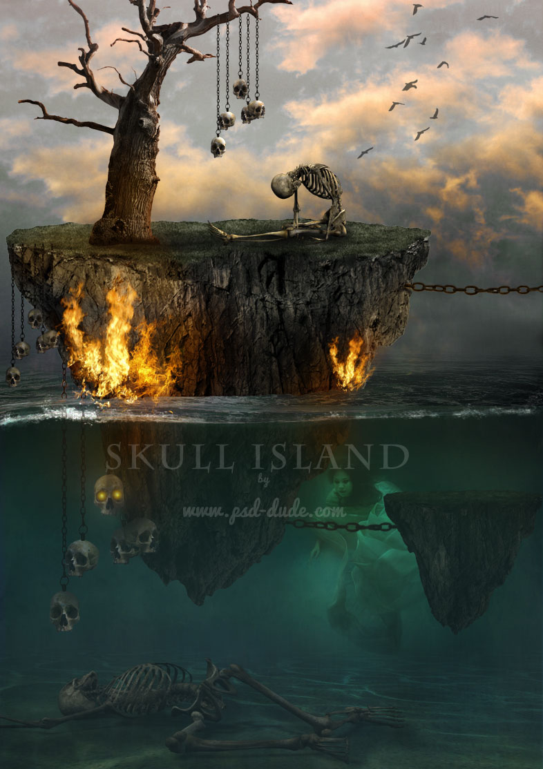 Underwater Skull Island Photoshop Tutorial