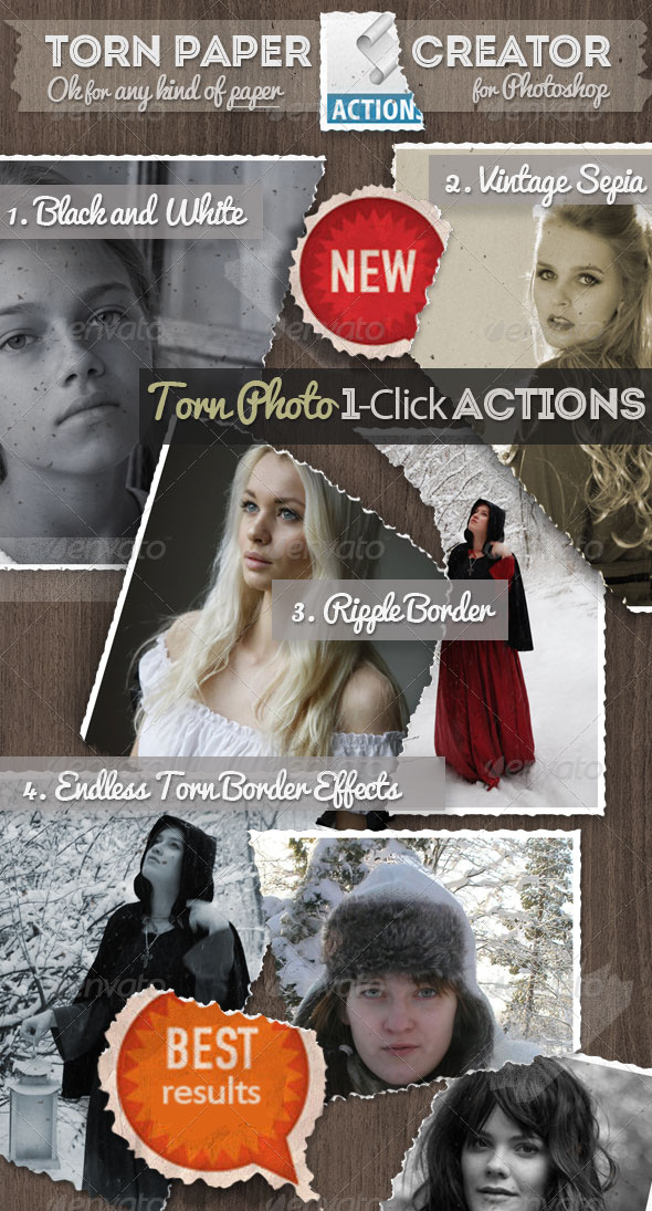 Torn Paper and Tear Effects Photoshop Actions