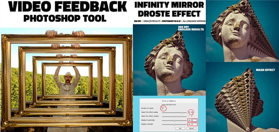 video feedback infinity mirror photoshop action
